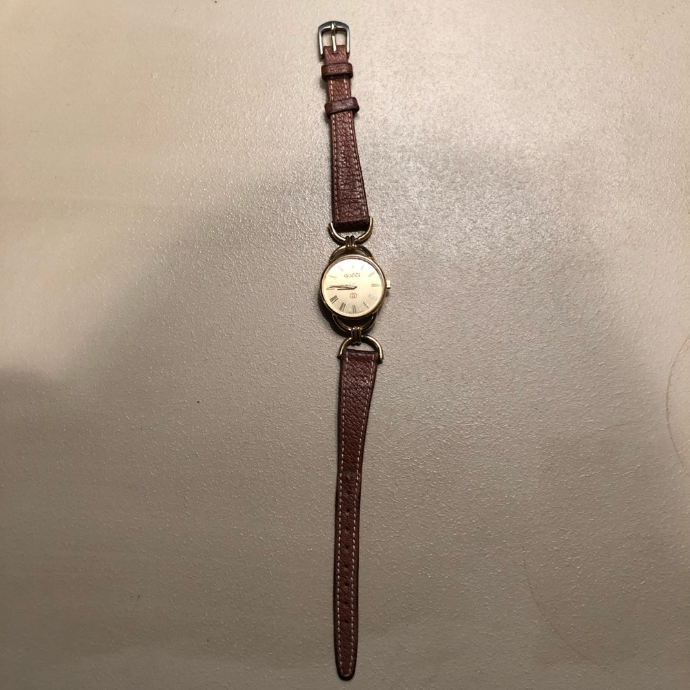 Vintage Women’s GUCCI Watch Brown Leather Strap